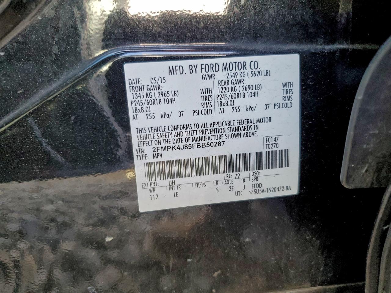 2015 FORD EDGE SEL photo 13