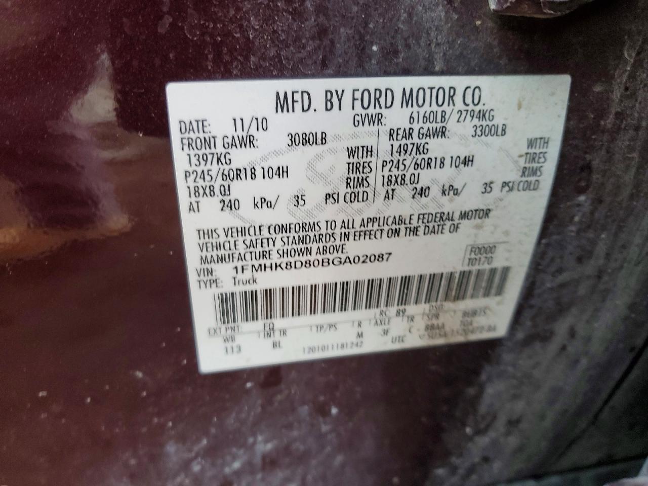 2011 FORD EXPLORER XLT photo 13