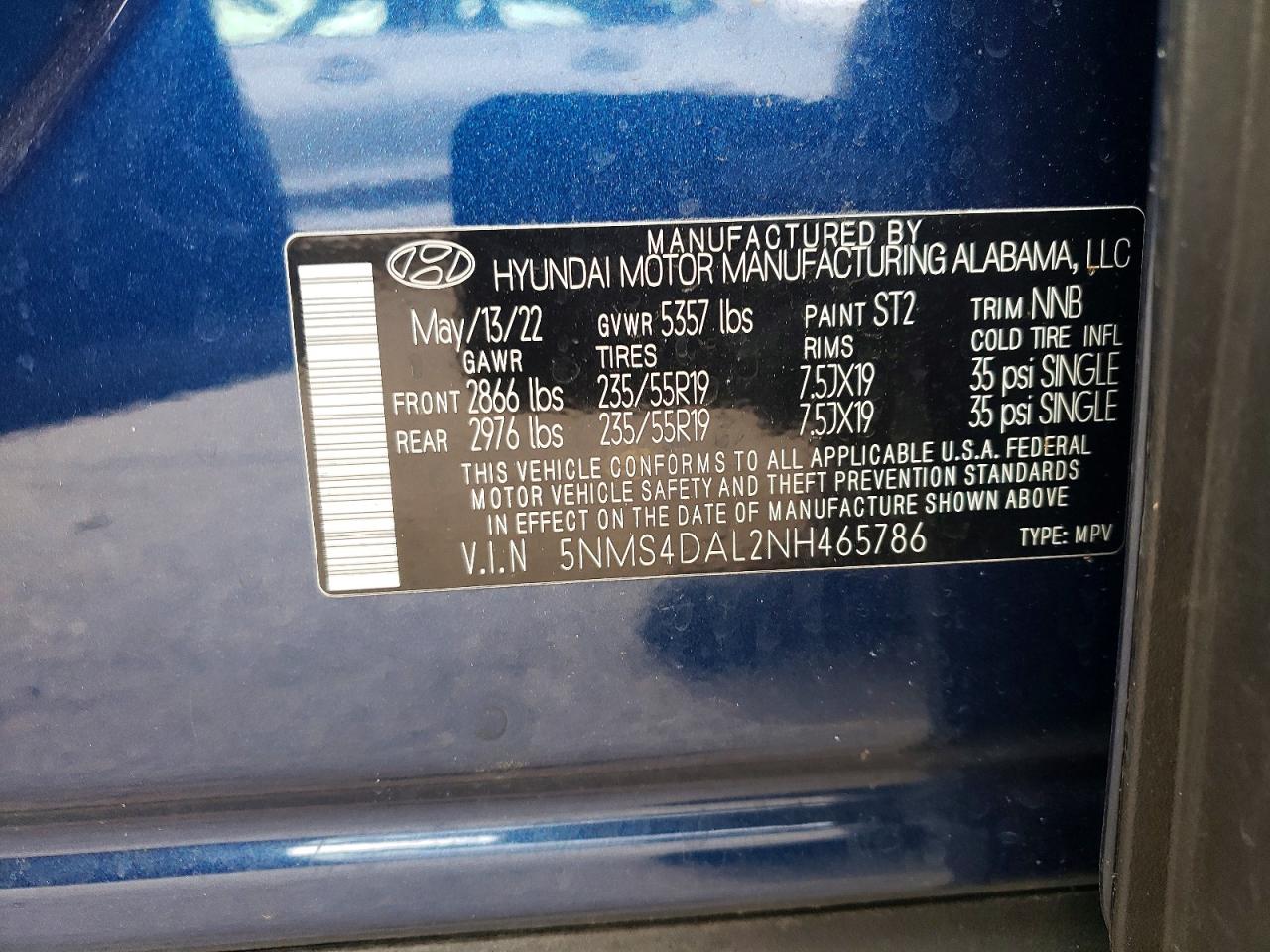 2022 HYUNDAI SANTA FE LIMITED photo 14
