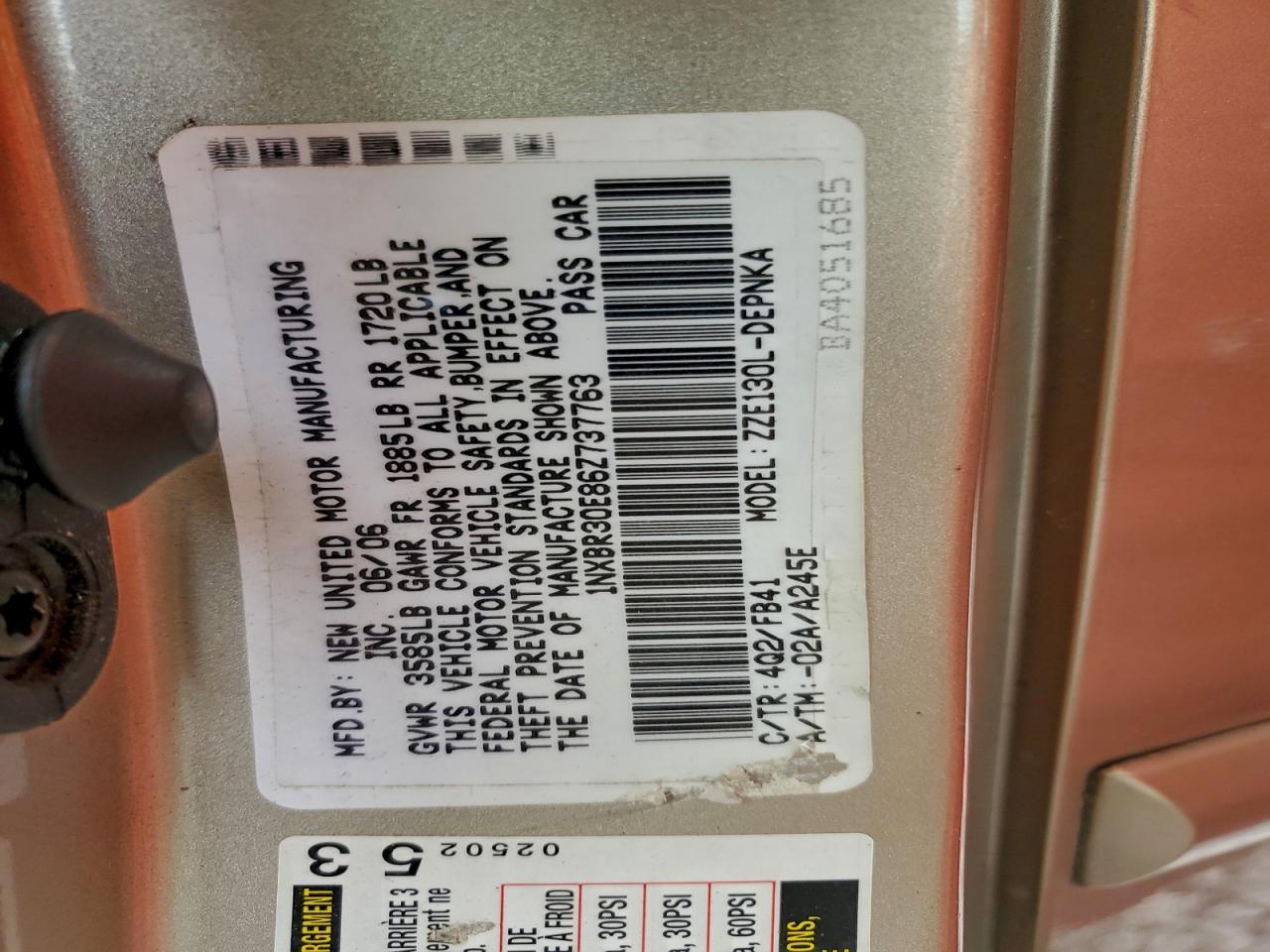 2006 TOYOTA COROLLA CE photo 12