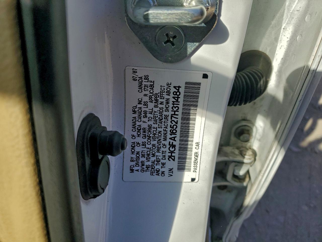 2007 HONDA CIVIC LX photo 12