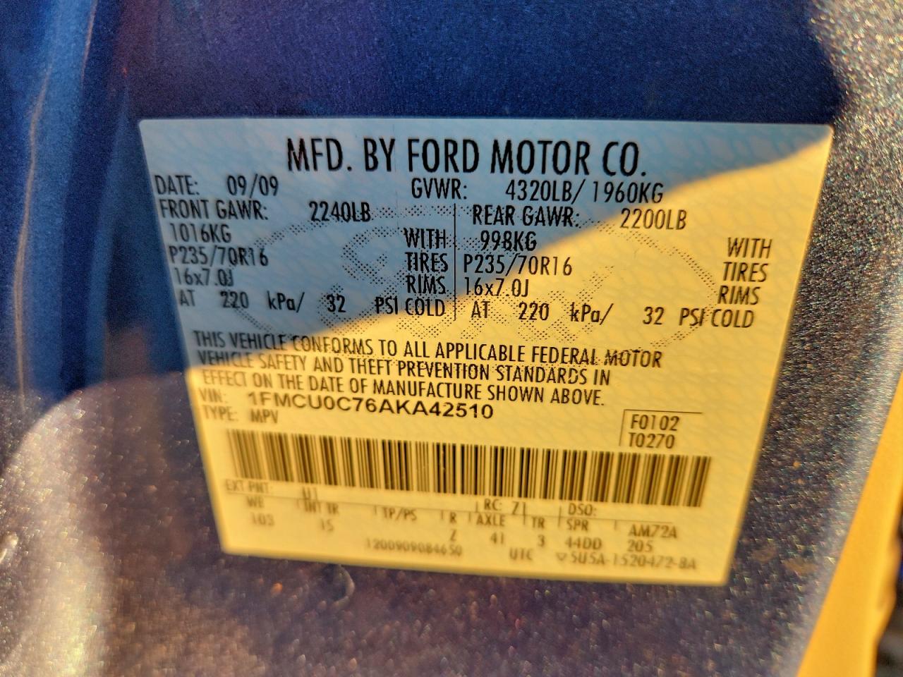2010 FORD ESCAPE XLS photo 13
