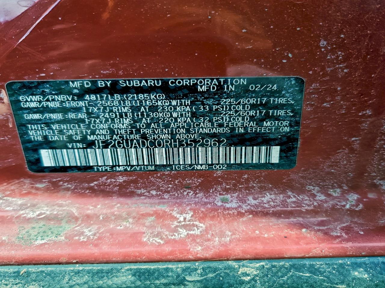 2024 SUBARU CROSSTREK PREMIUM photo 12