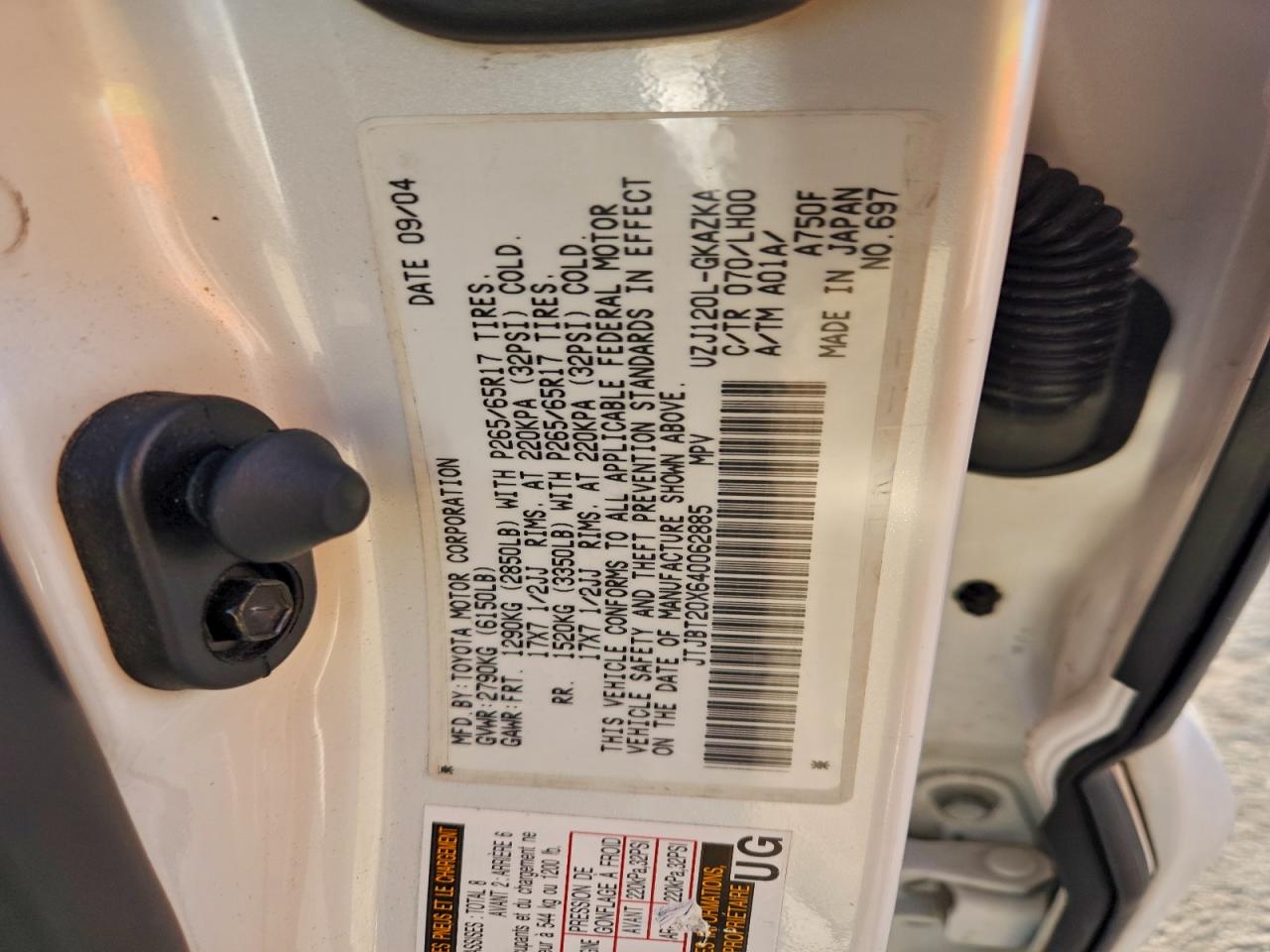 2004 LEXUS GX 470 photo 12