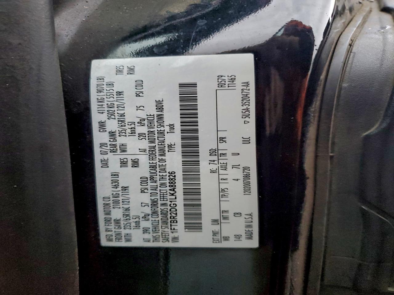 2020 FORD TRANSIT T-250 photo 13