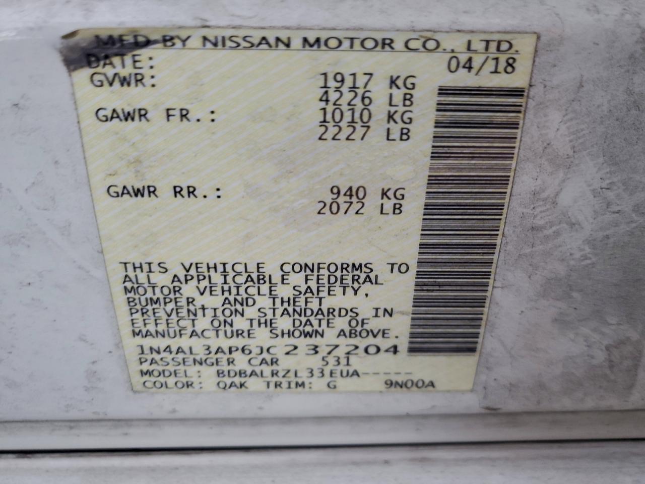 2018 NISSAN ALTIMA 2.5 photo 23
