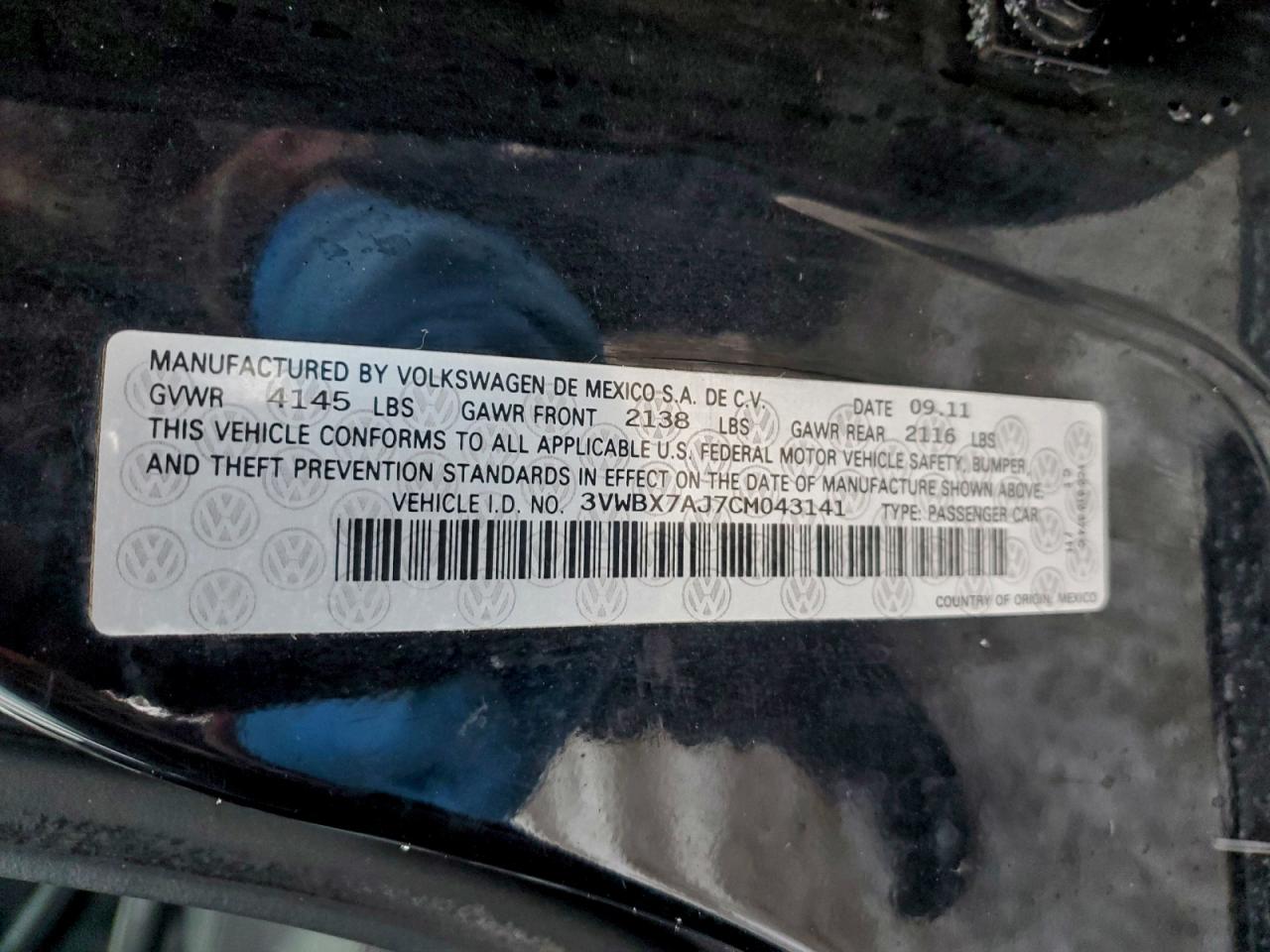 2012 VOLKSWAGEN JETTA SE photo 12