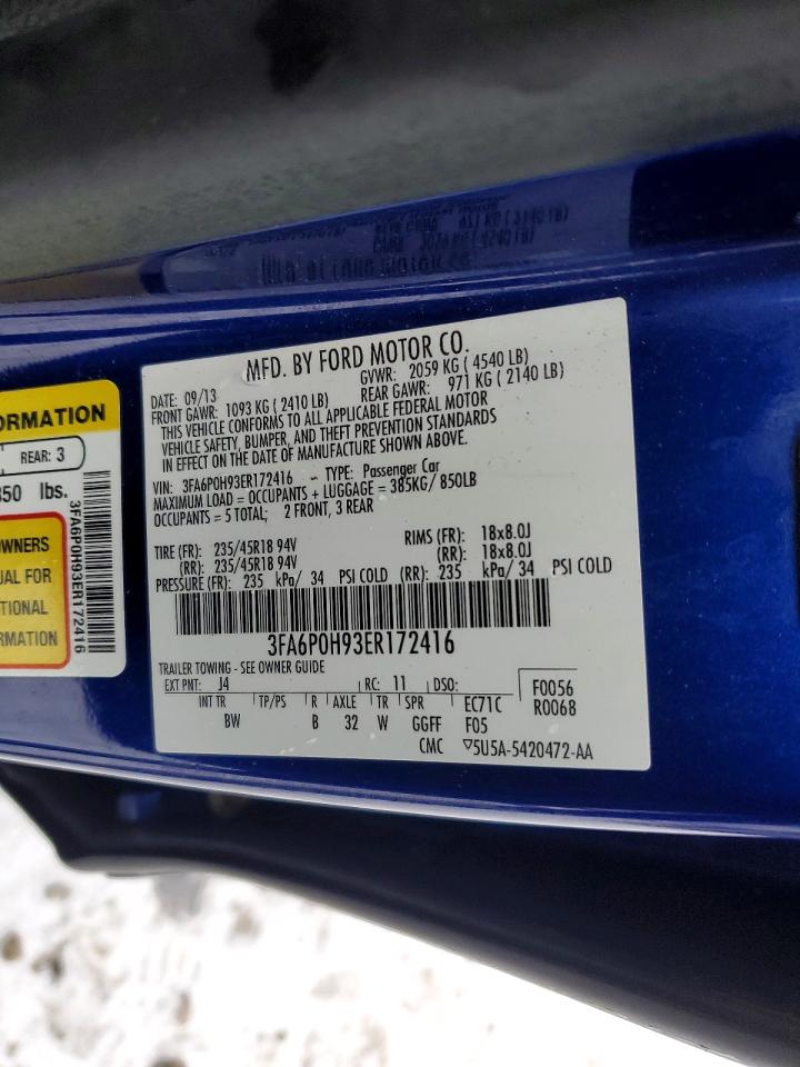 2014 FORD FUSION SE photo 12