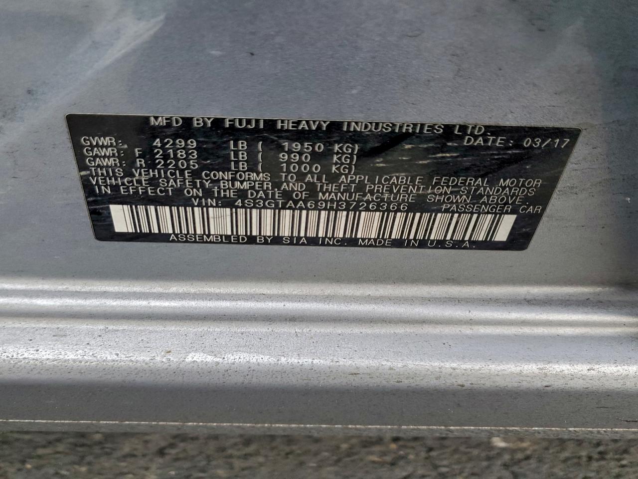 2017 SUBARU IMPREZA photo 13