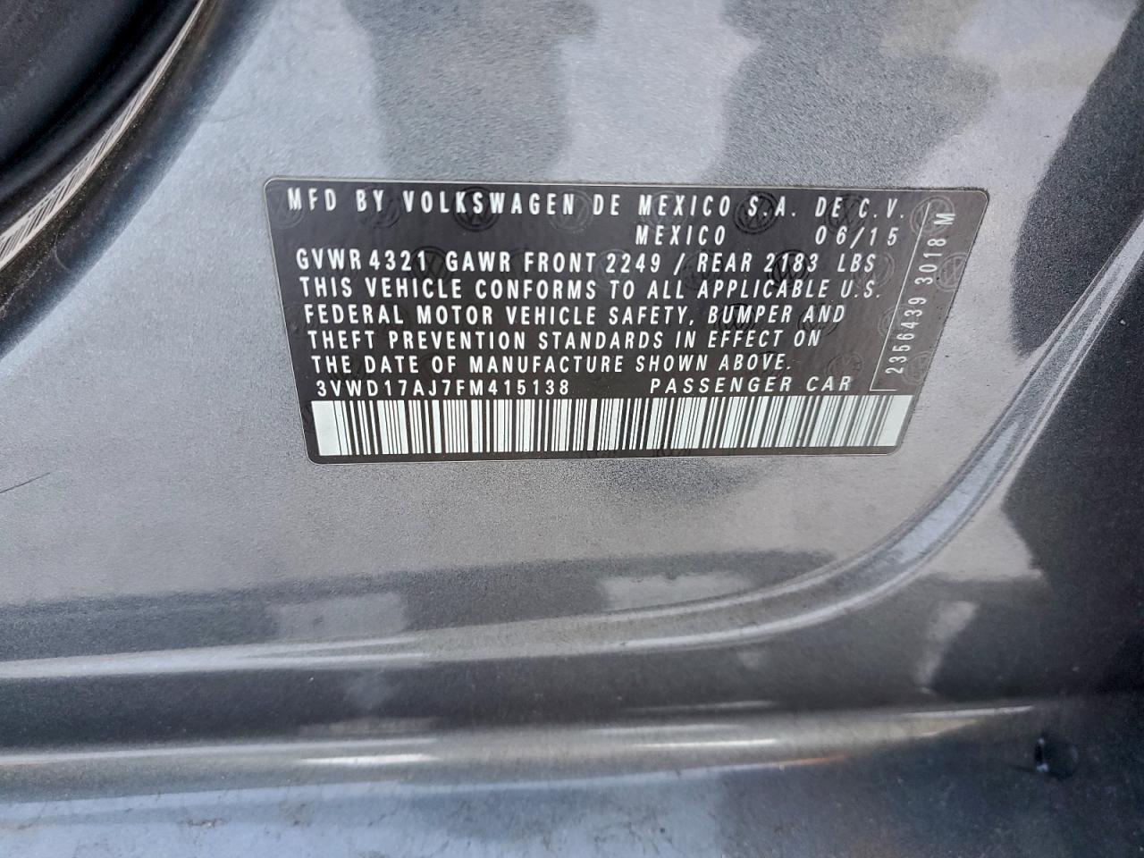 2015 VOLKSWAGEN JETTA SE photo 23
