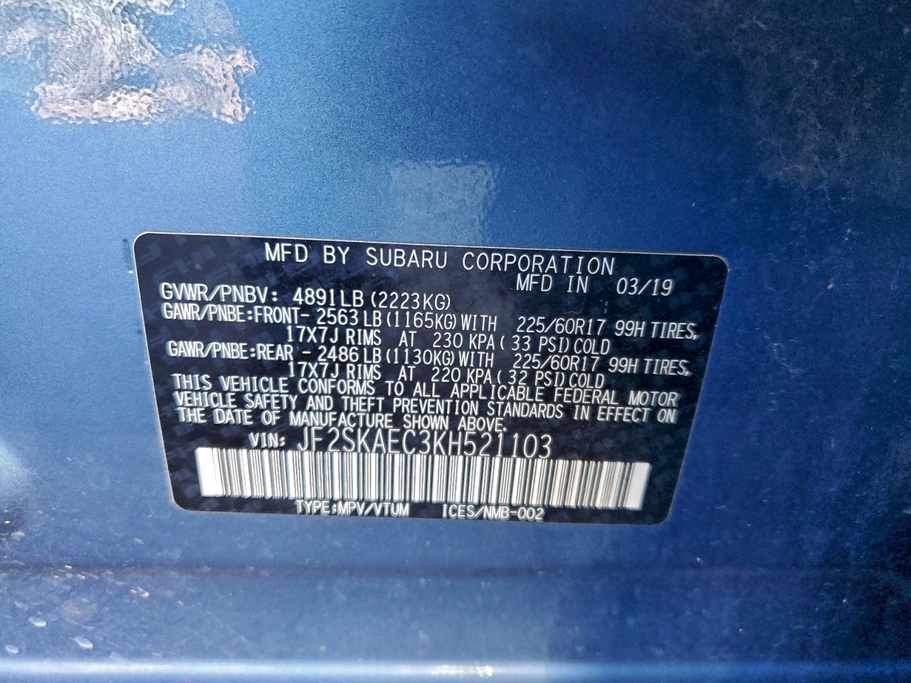 2019 SUBARU FORESTER PREMIUM photo 12