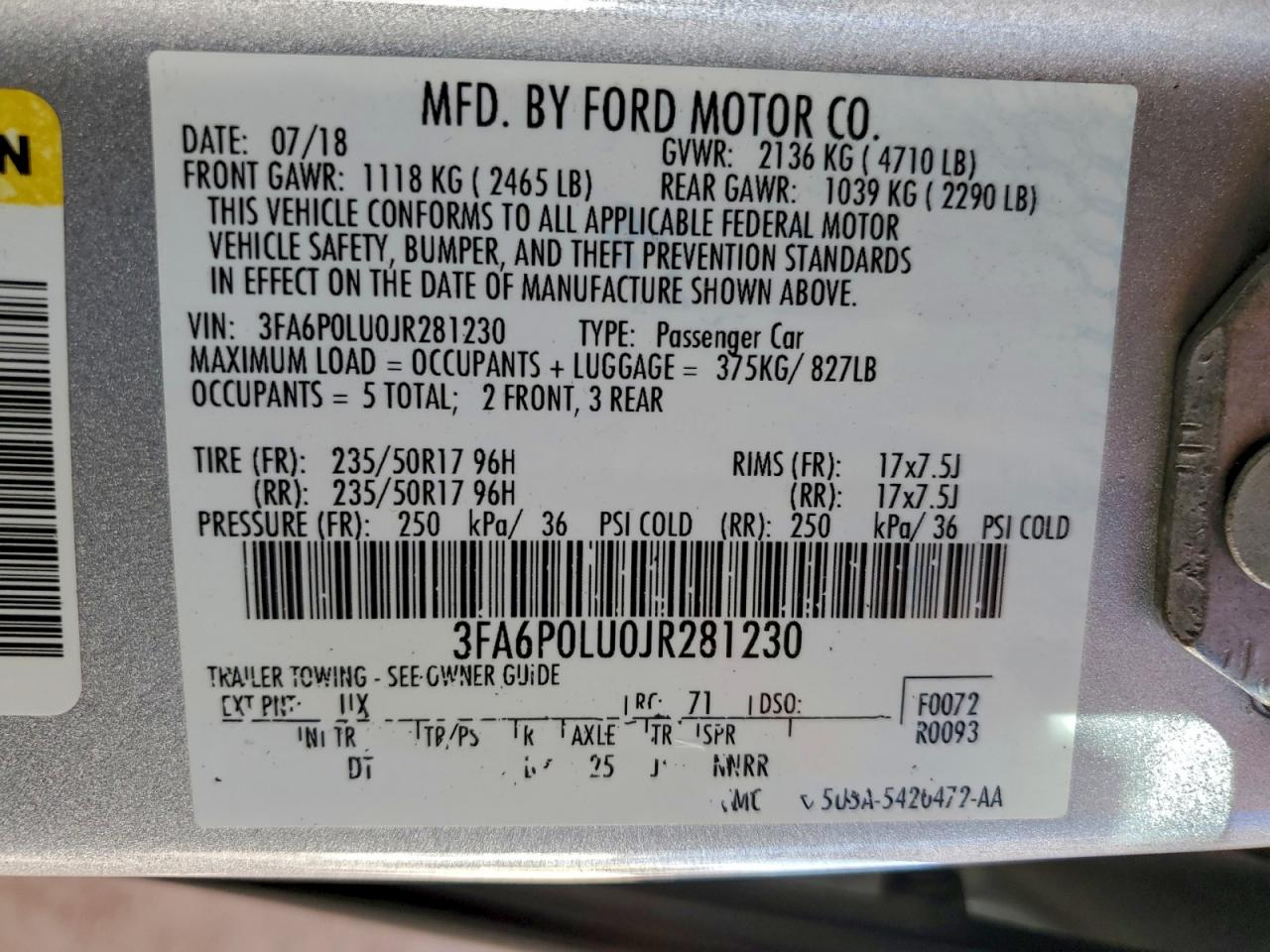2018 FORD FUSION SE HYBRID photo 12