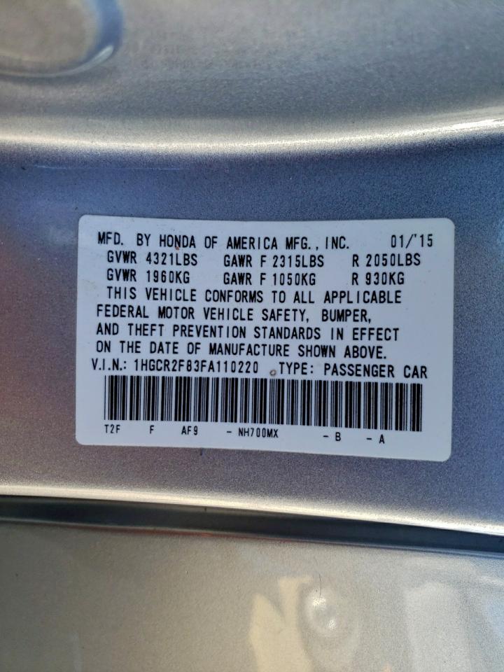 2015 HONDA ACCORD EXL photo 12