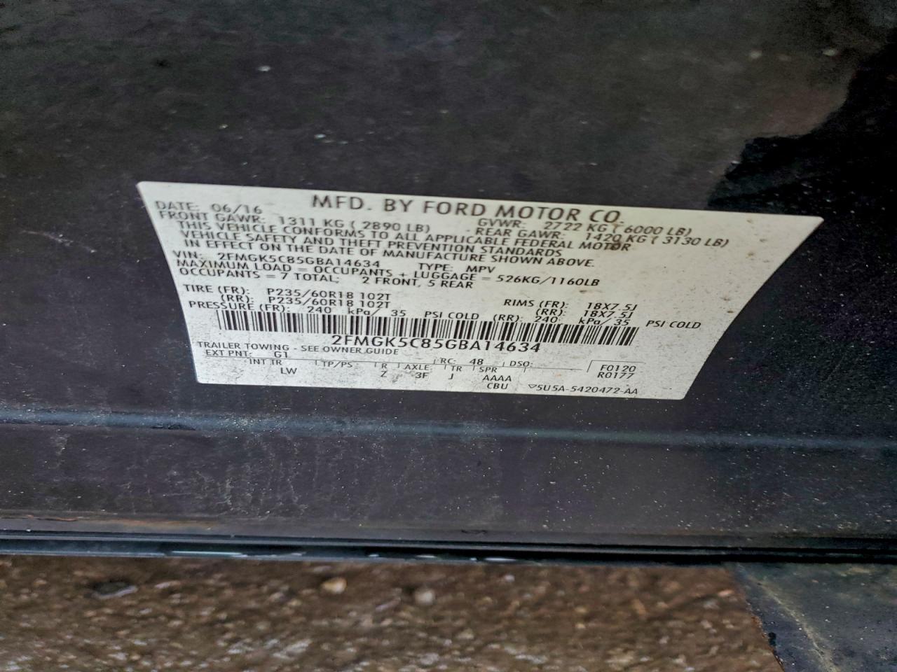 2016 FORD FLEX SEL photo 13