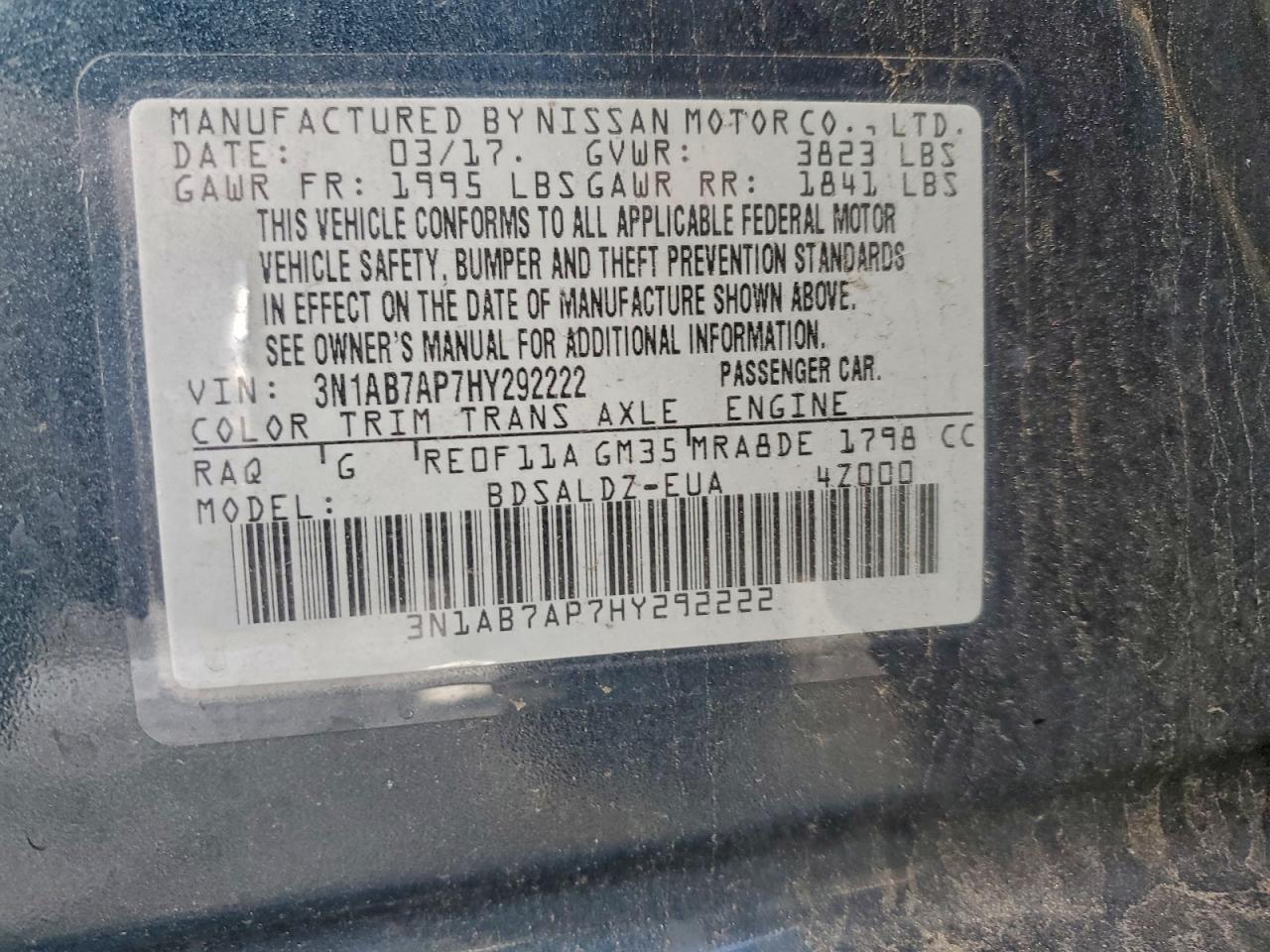 2017 NISSAN SENTRA SV photo 12