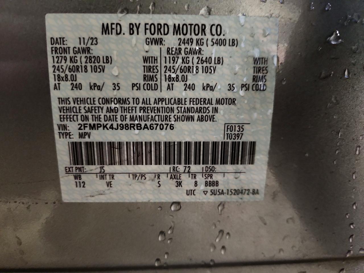2024 FORD EDGE SEL photo 13