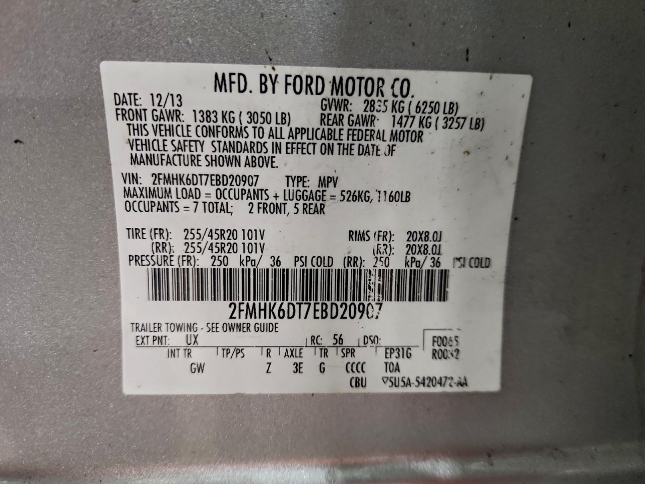 2014 FORD FLEX LIMITED photo 13
