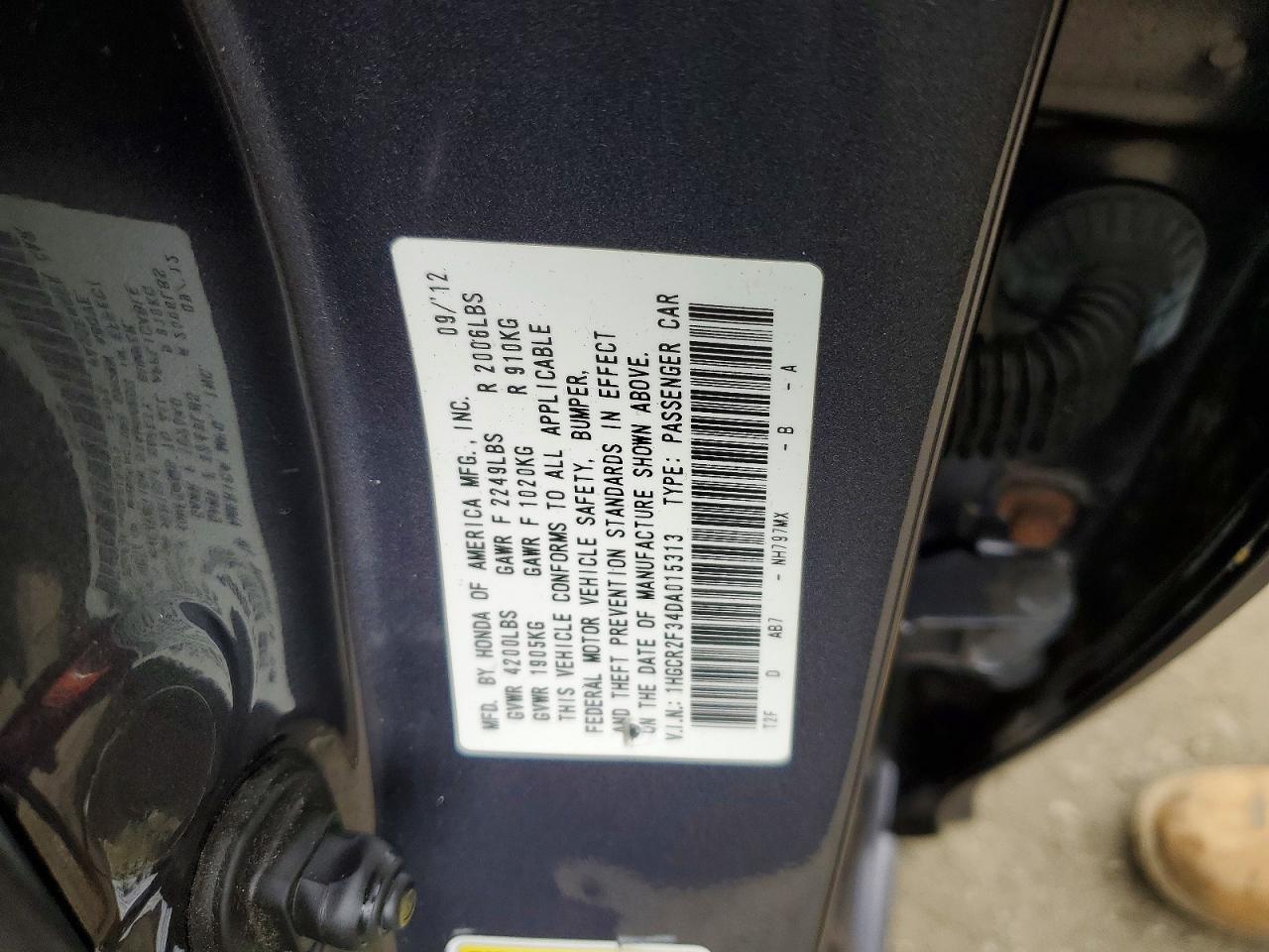 2013 HONDA ACCORD LX photo 12