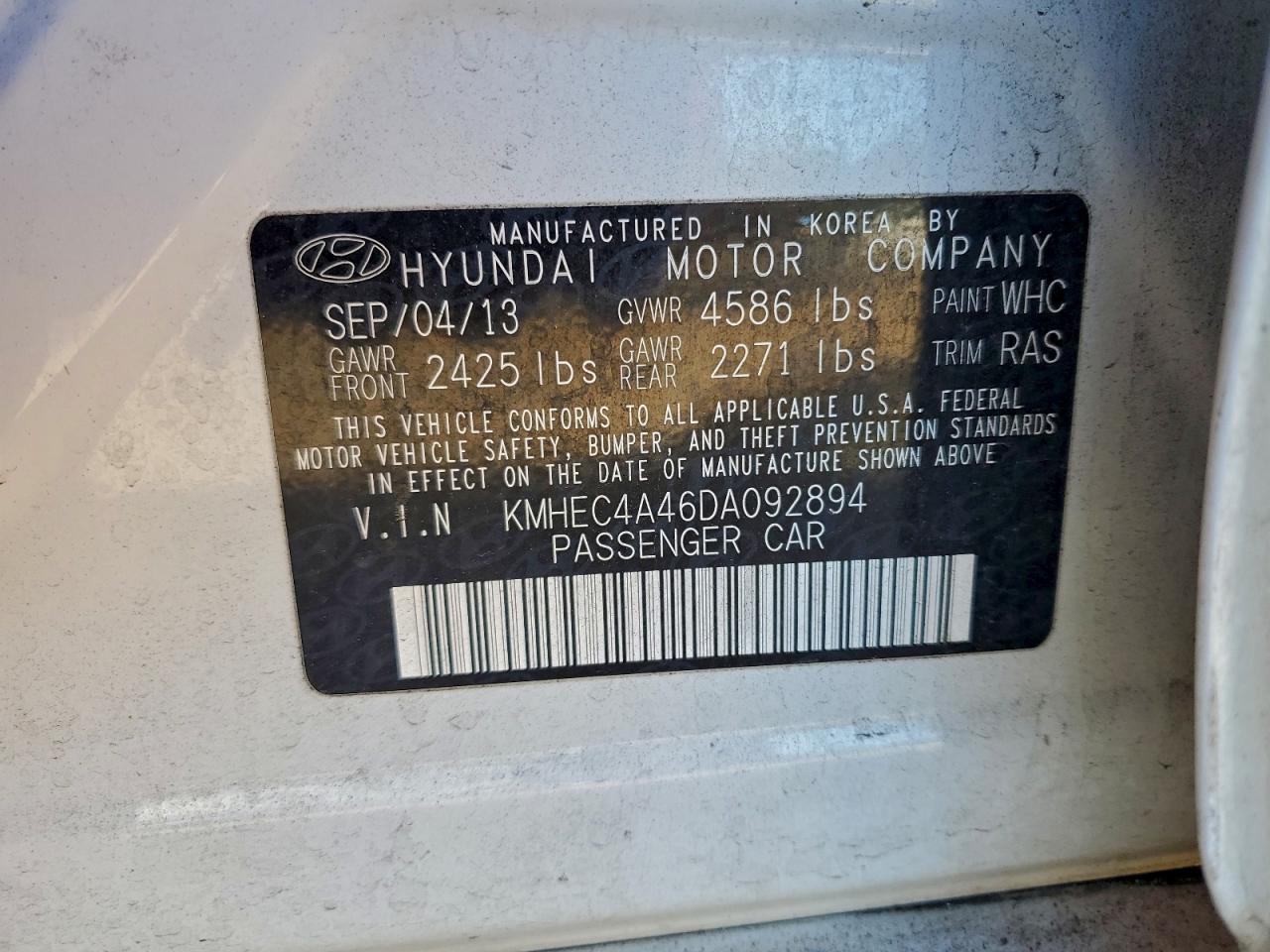 2013 HYUNDAI SONATA HYBRID photo 12