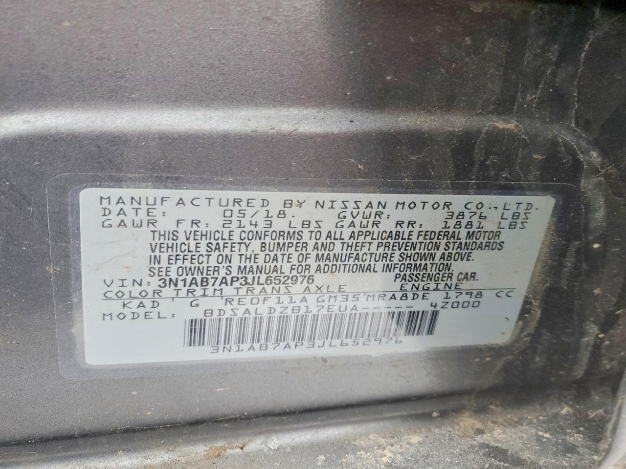 2018 NISSAN SENTRA S photo 12