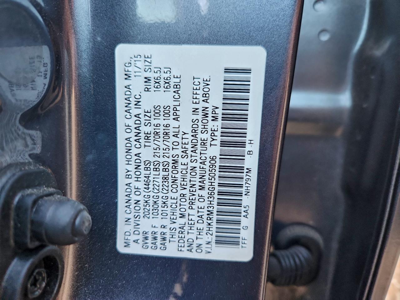 2016 HONDA CR-V LX photo 14