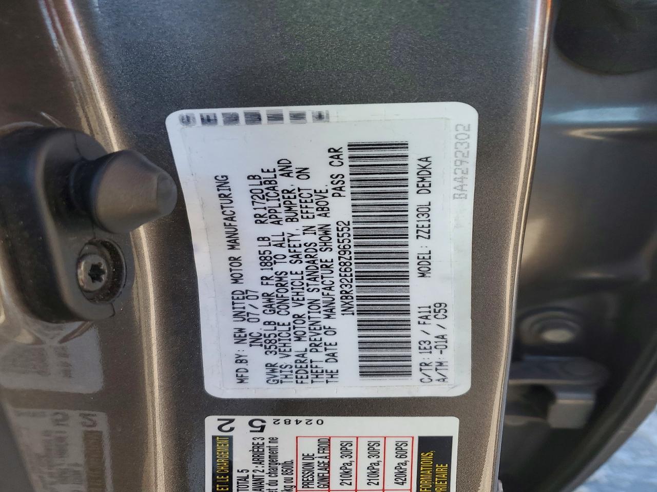 2008 TOYOTA COROLLA CE photo 12