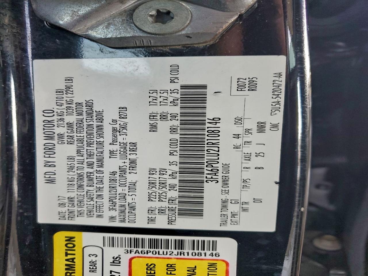 2018 FORD FUSION SE HYBRID photo 12