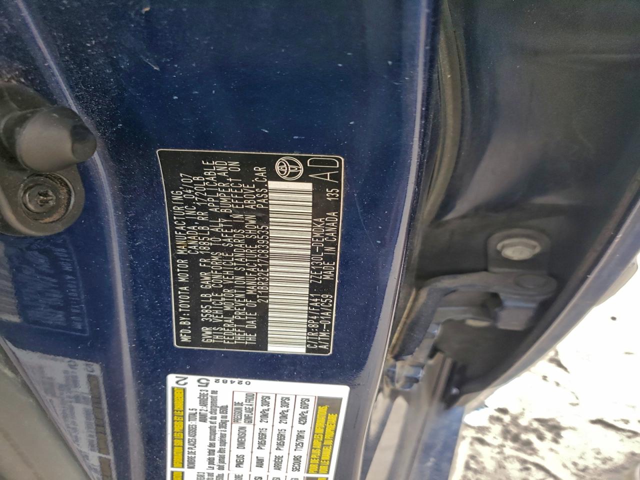 2007 TOYOTA COROLLA CE photo 13