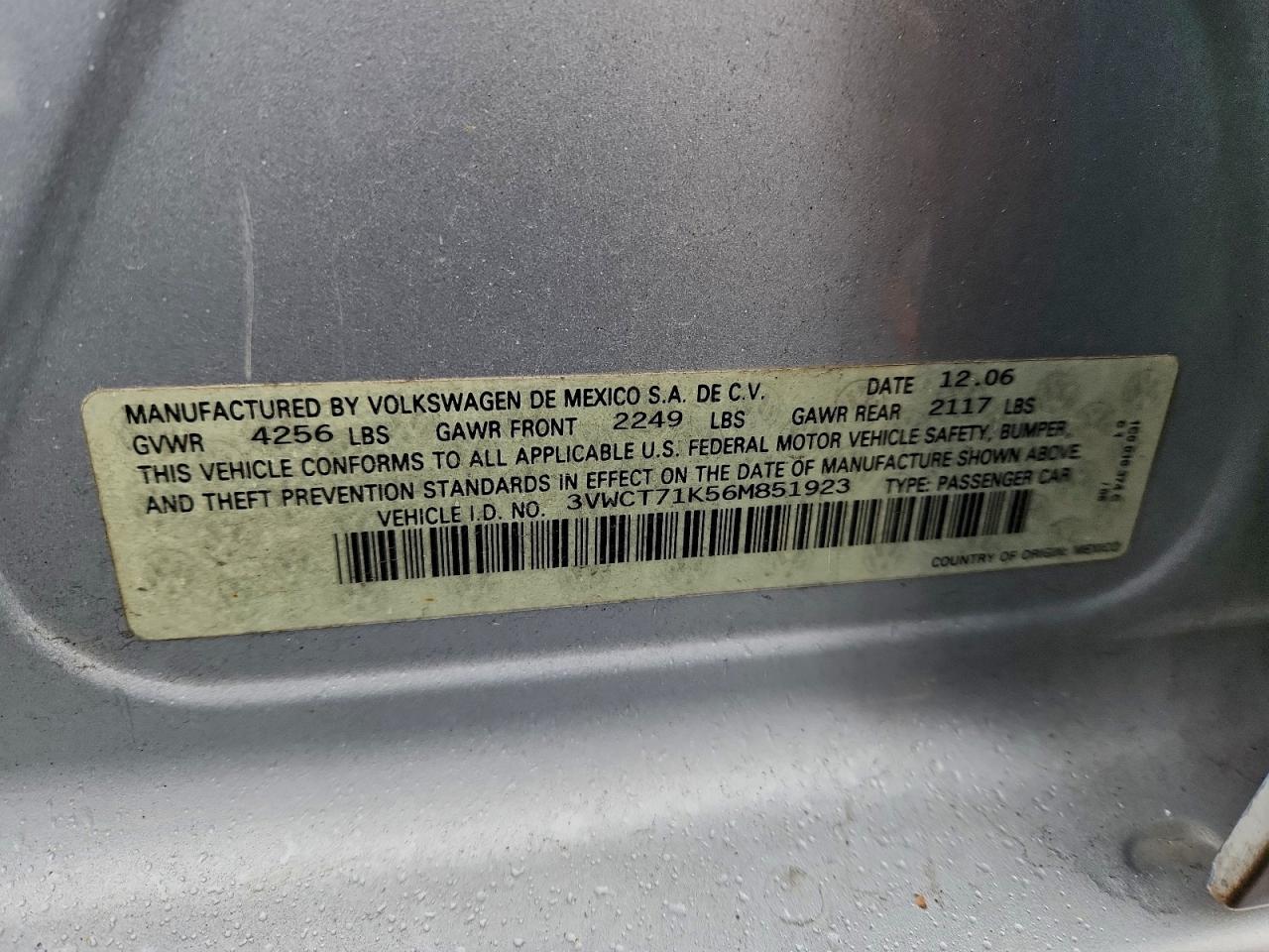 2006 VOLKSWAGEN JETTA TDI photo 12