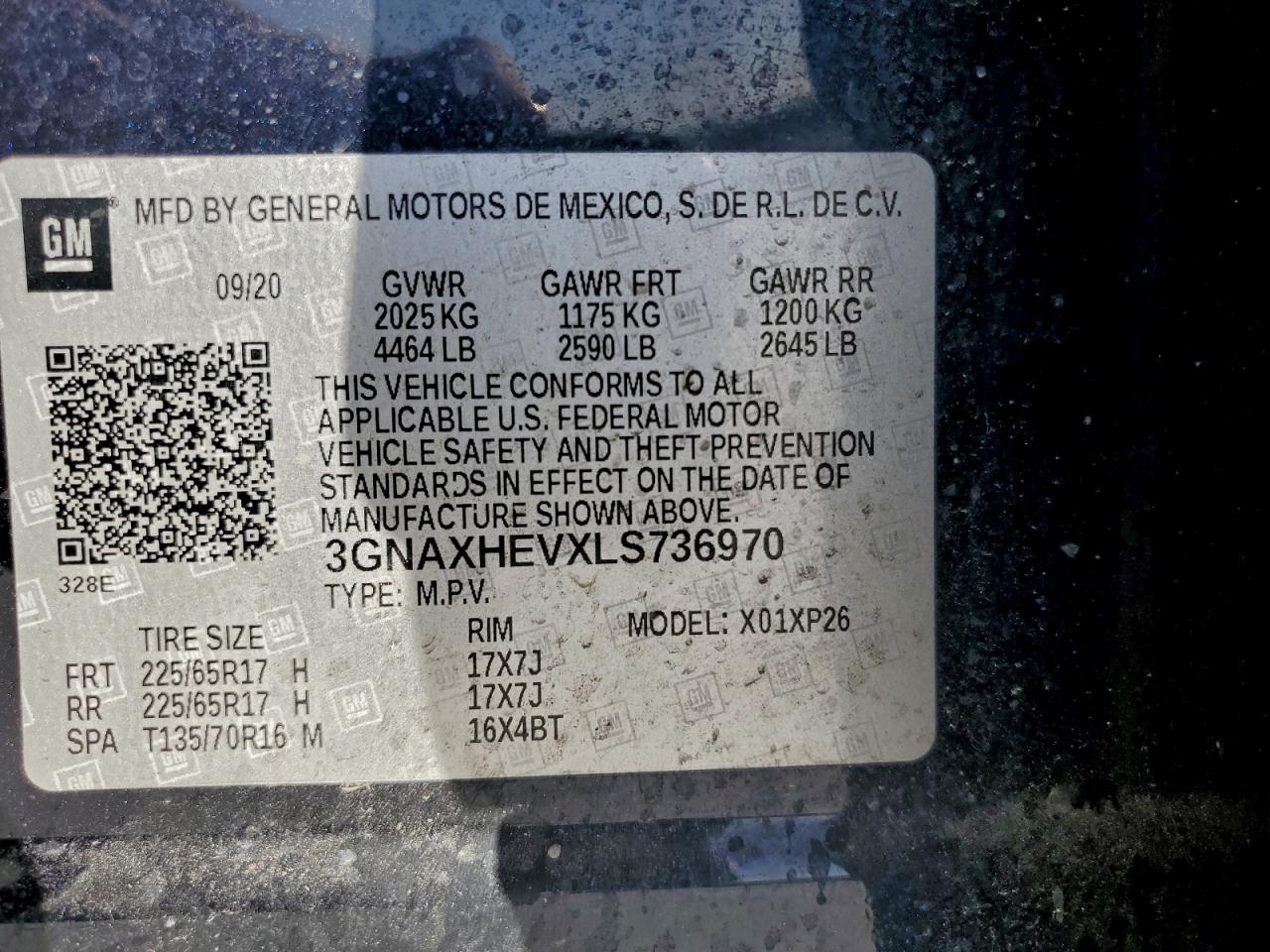 2020 CHEVROLET EQUINOX LS photo 13
