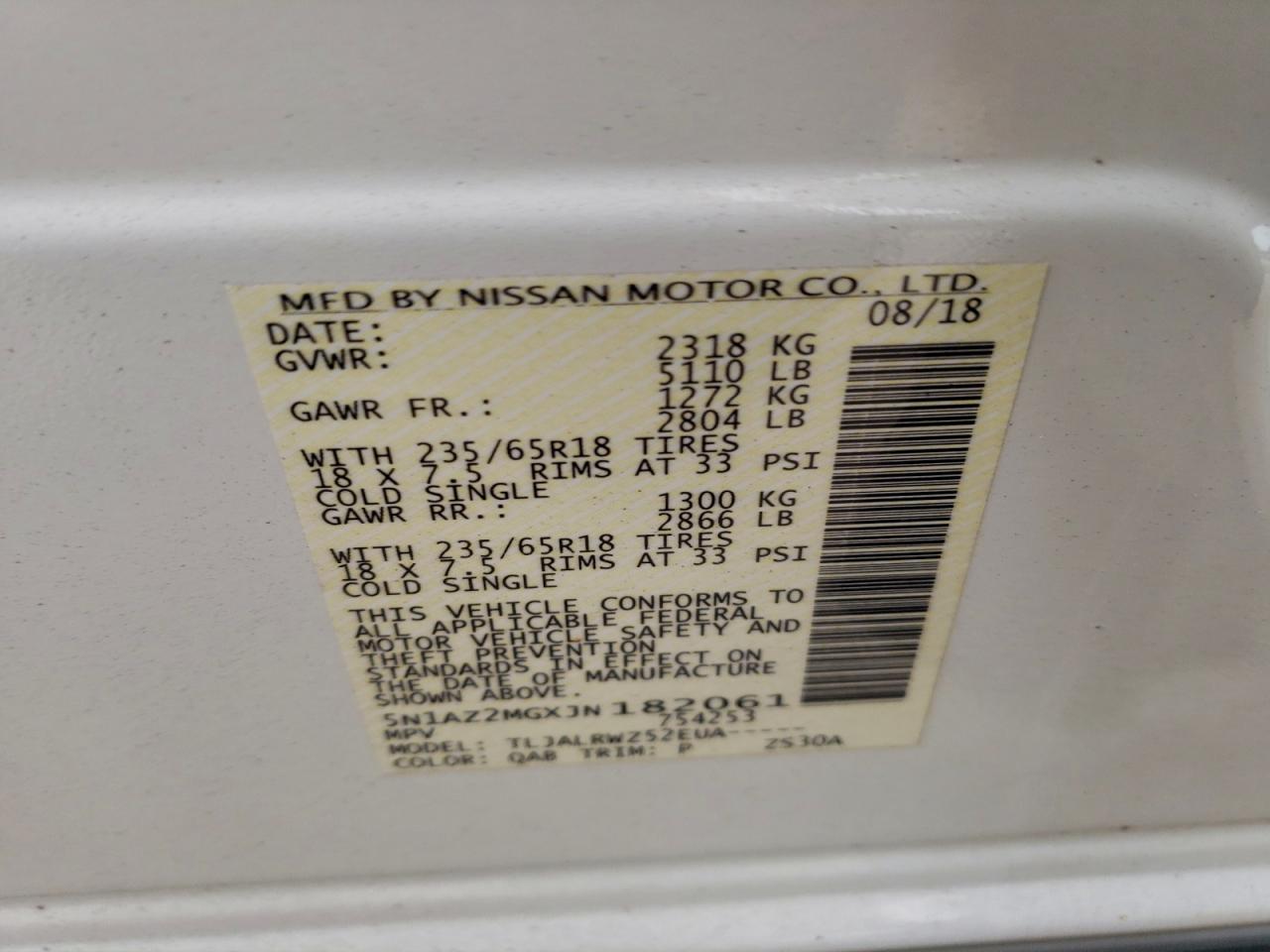 2018 NISSAN MURANO S photo 25