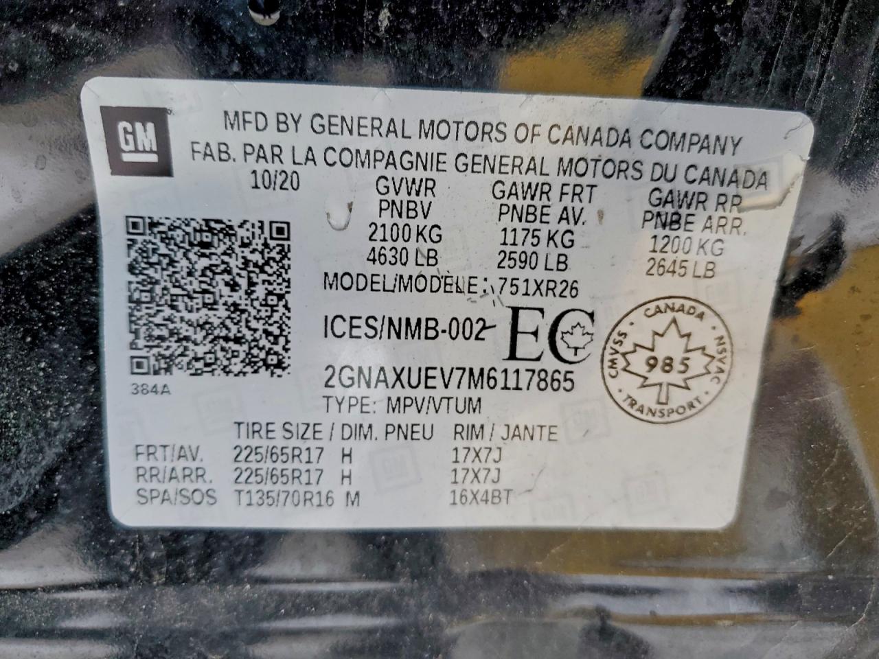 2021 CHEVROLET EQUINOX LT photo 13