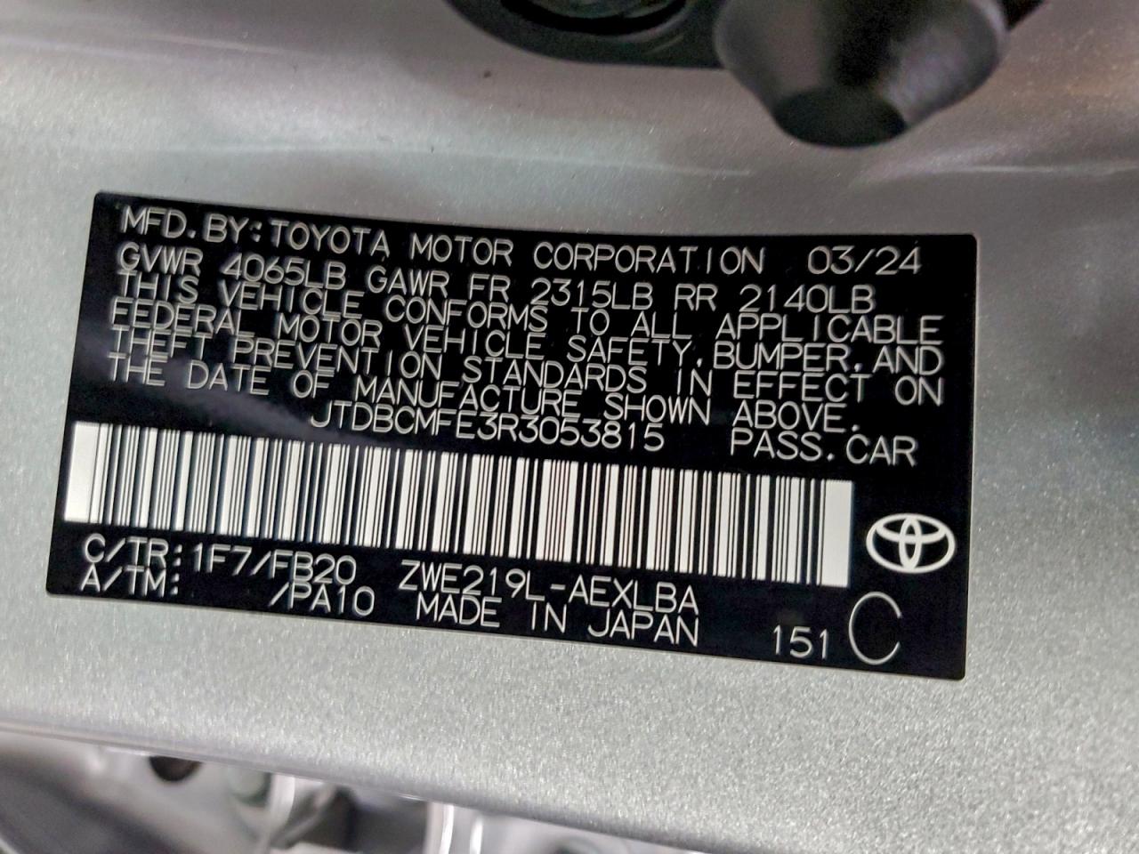 2024 TOYOTA COROLLA LE photo 13
