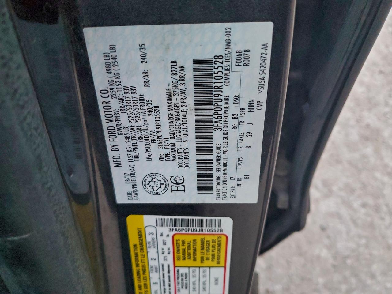 2018 FORD FUSION SE PHEV photo 12