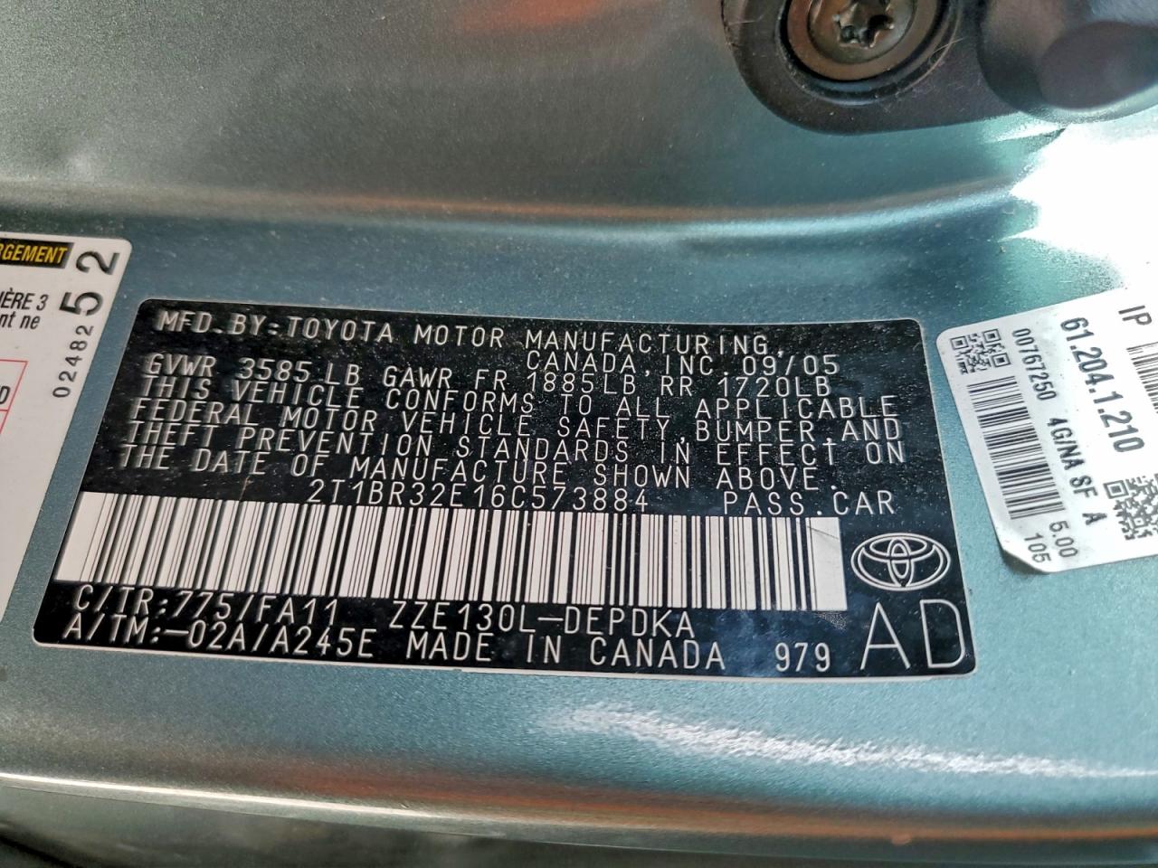 2006 TOYOTA COROLLA CE photo 13