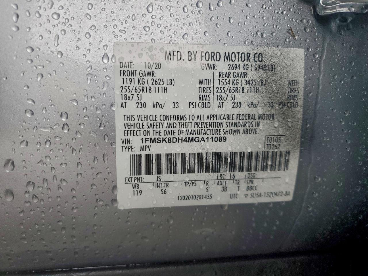 2021 FORD EXPLORER XLT photo 13