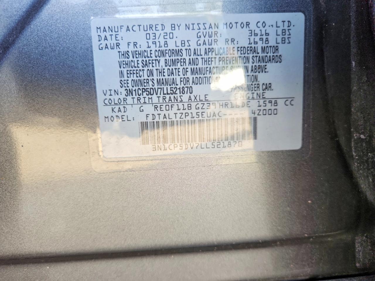 2020 NISSAN KICKS SR photo 13
