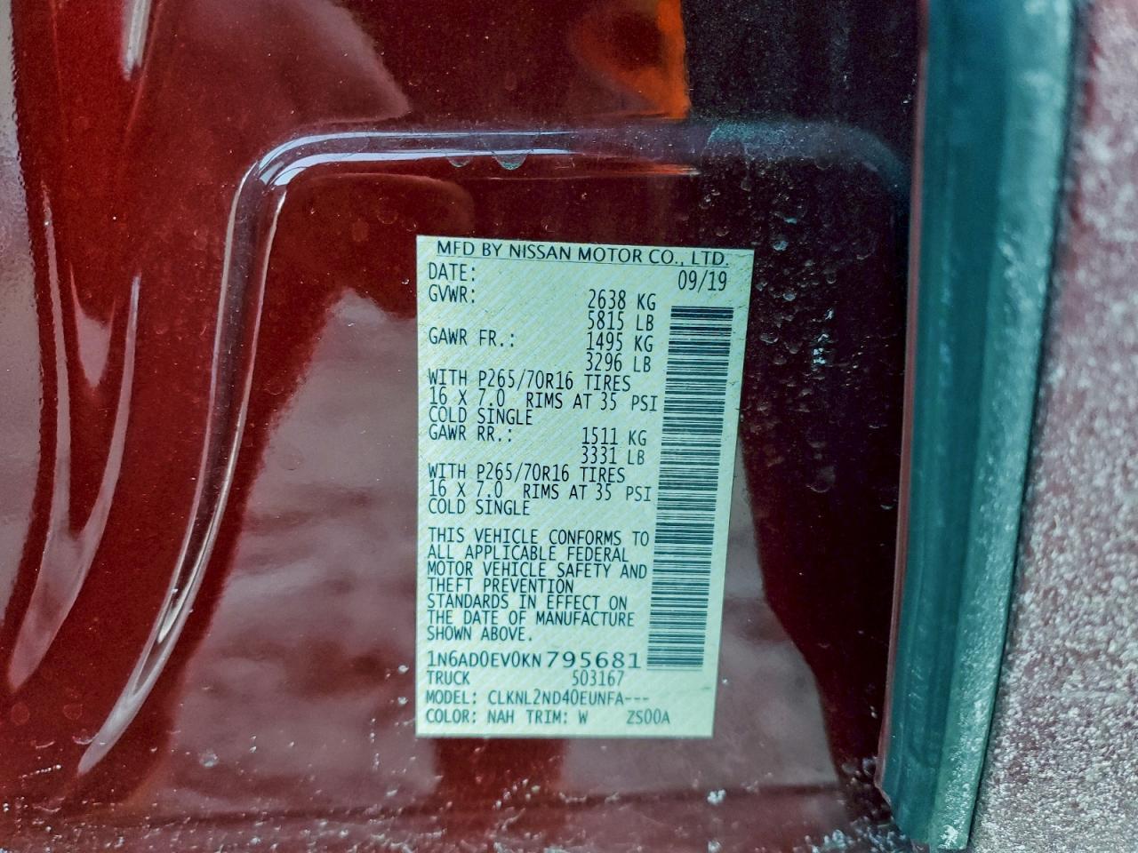 2019 NISSAN FRONTIER S photo 12