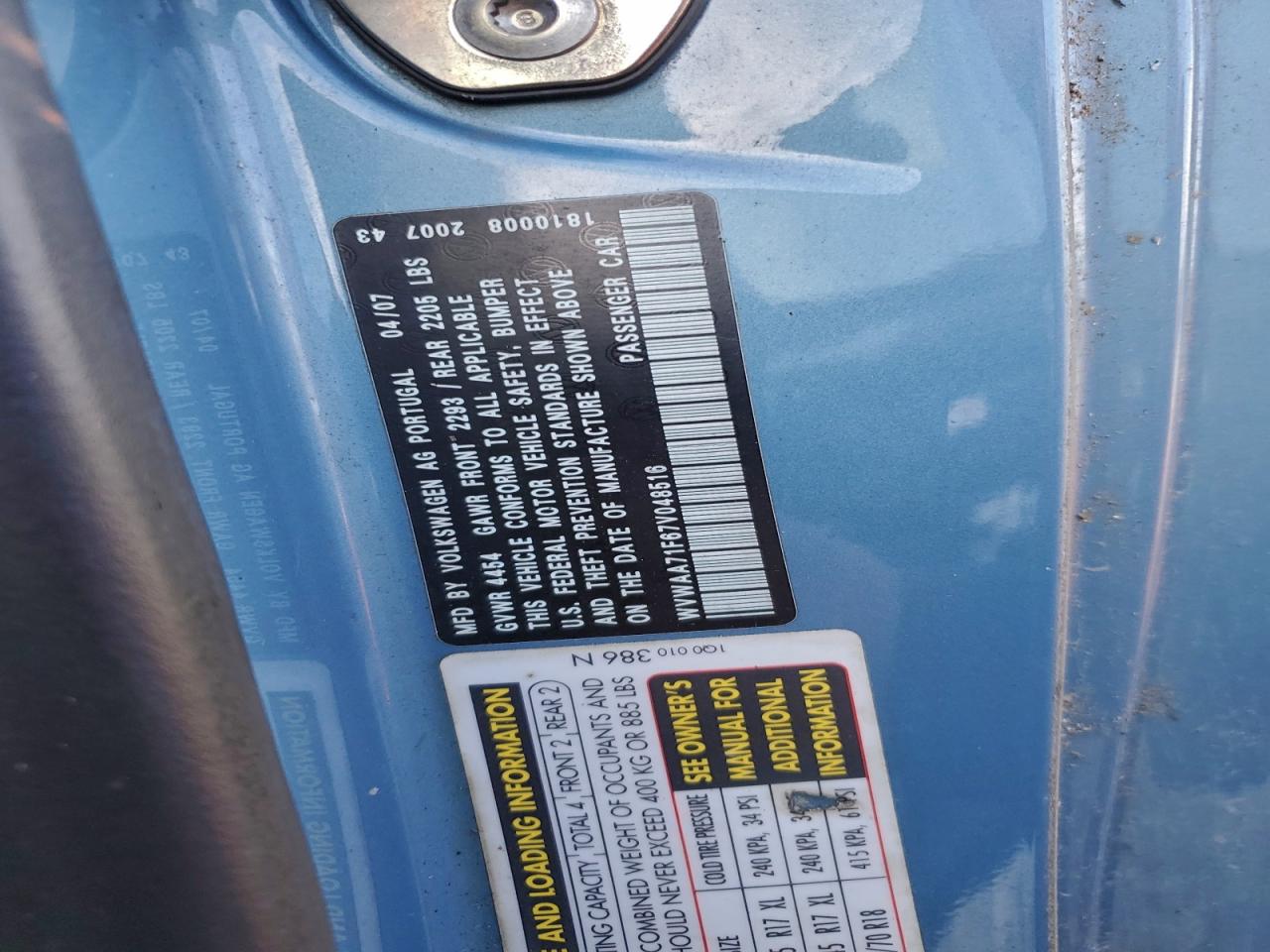 2007 VOLKSWAGEN EOS BASE photo 23