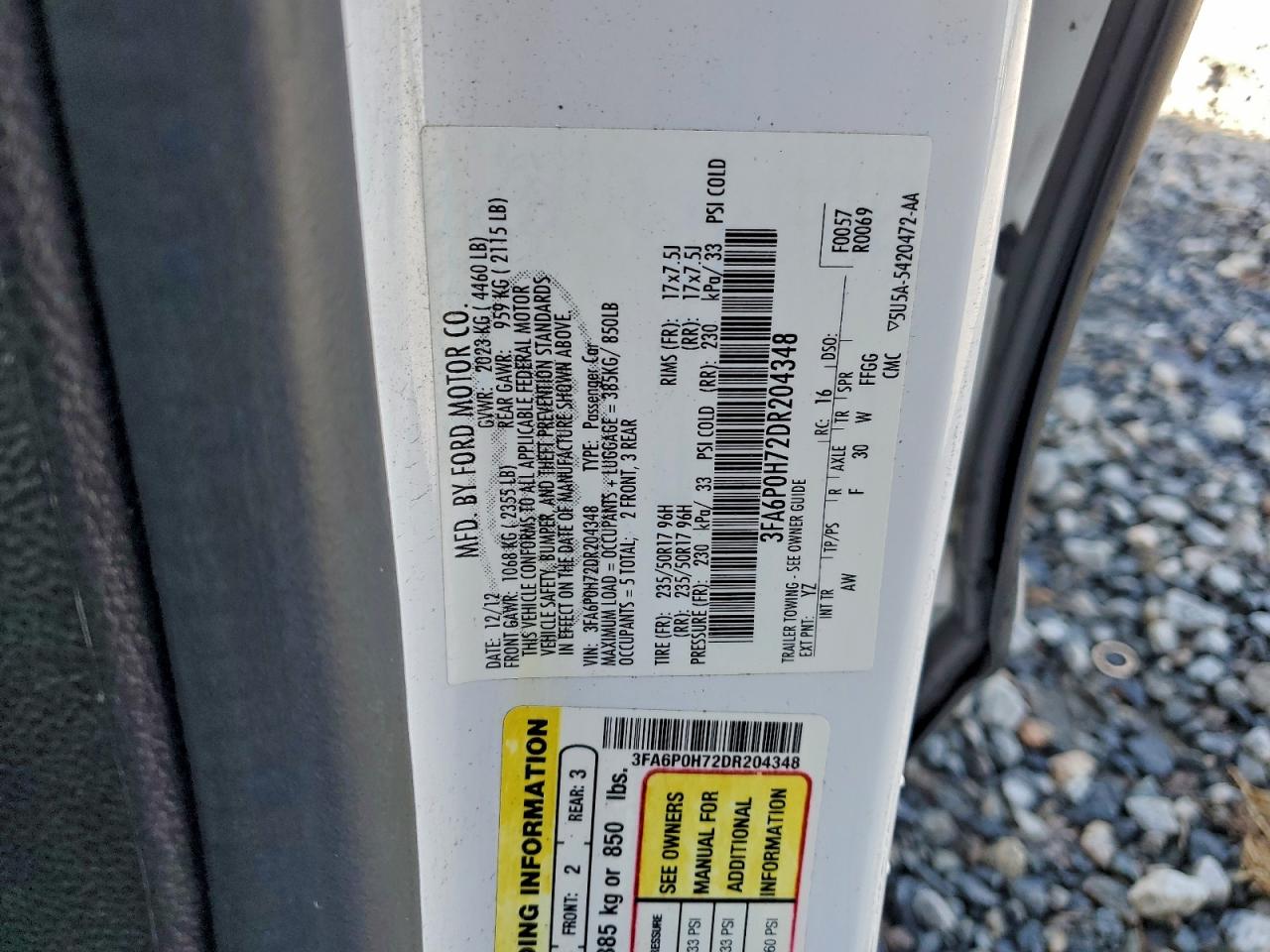 2013 FORD FUSION SE photo 13