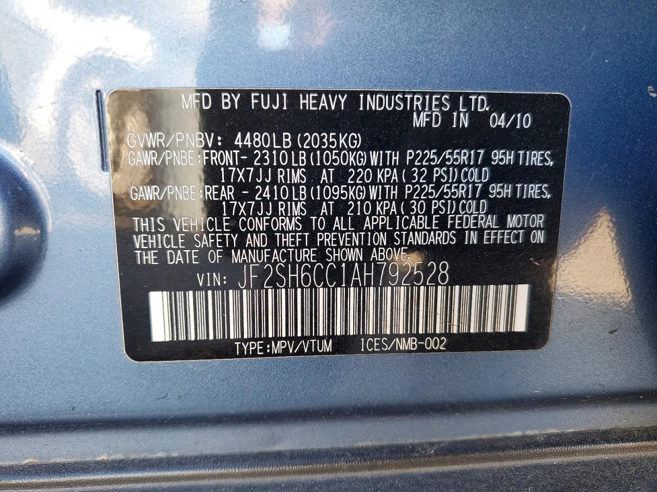 2010 SUBARU FORESTER 2.5X PREMIUM photo 37