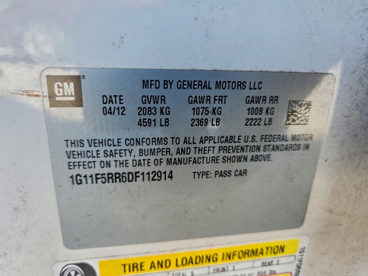 2013 CHEVROLET MALIBU 2LT photo 12