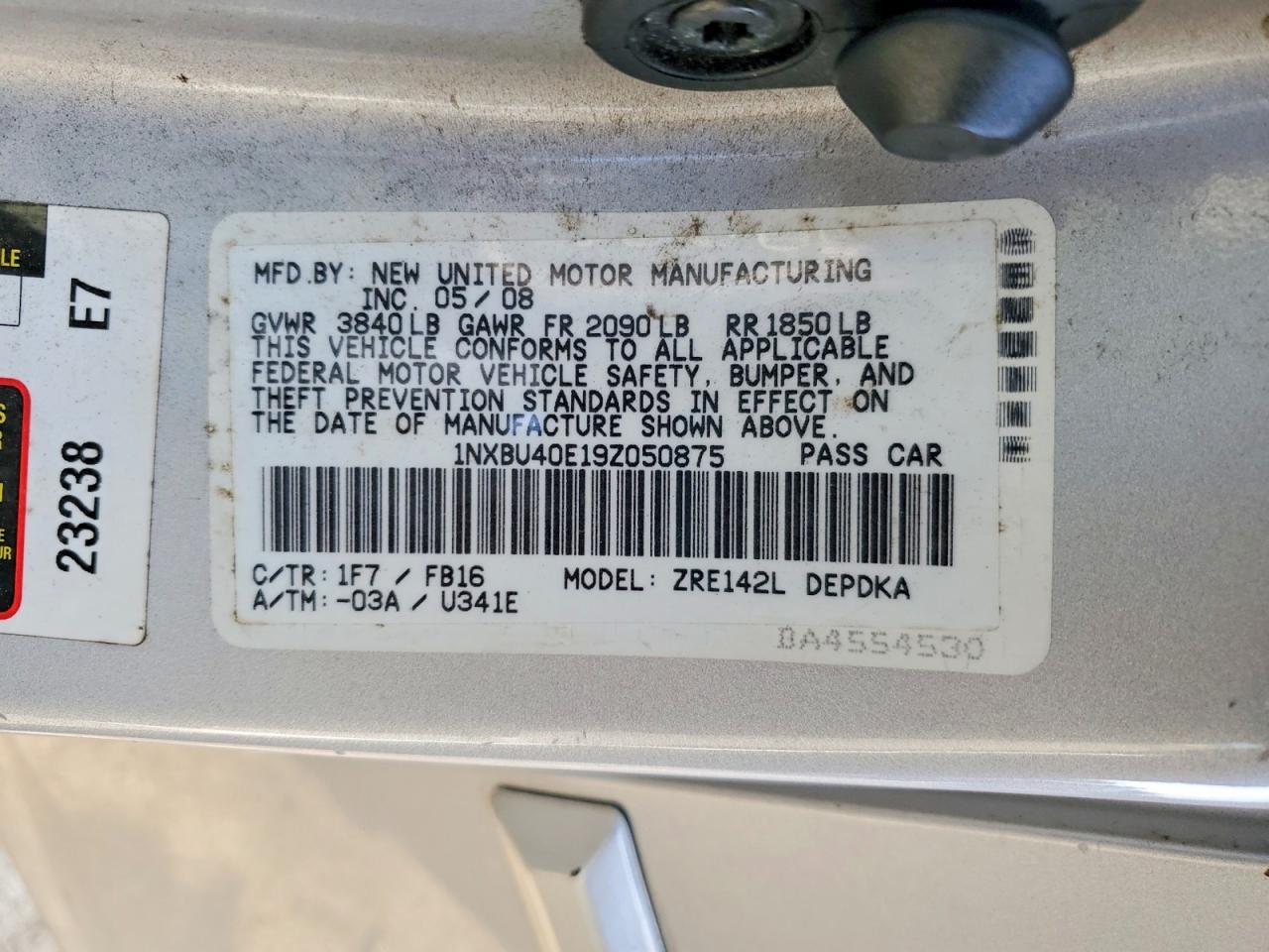 2009 TOYOTA COROLLA BASE photo 12