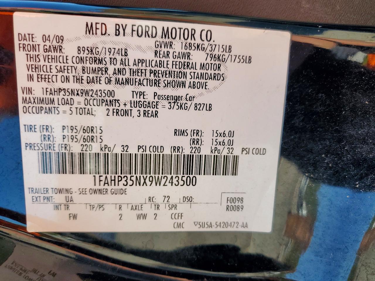 2009 FORD FOCUS photo 12