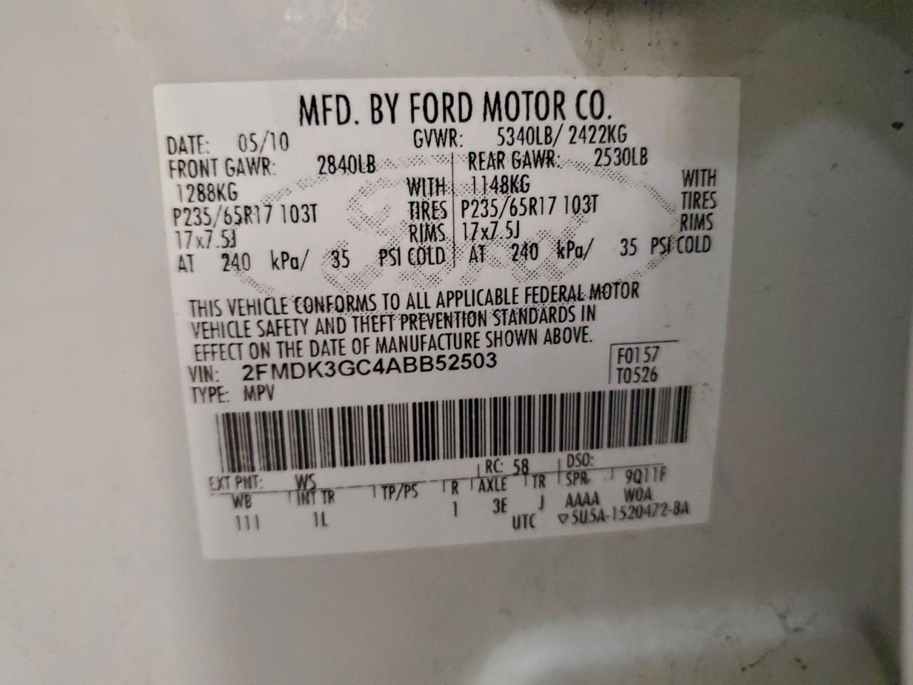 2010 FORD EDGE SE photo 13