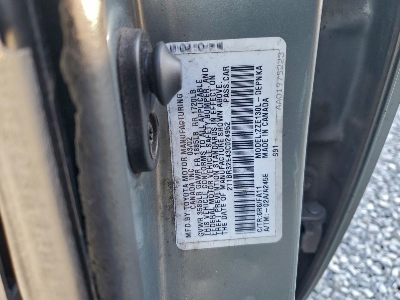 2003 TOYOTA COROLLA CE photo 12