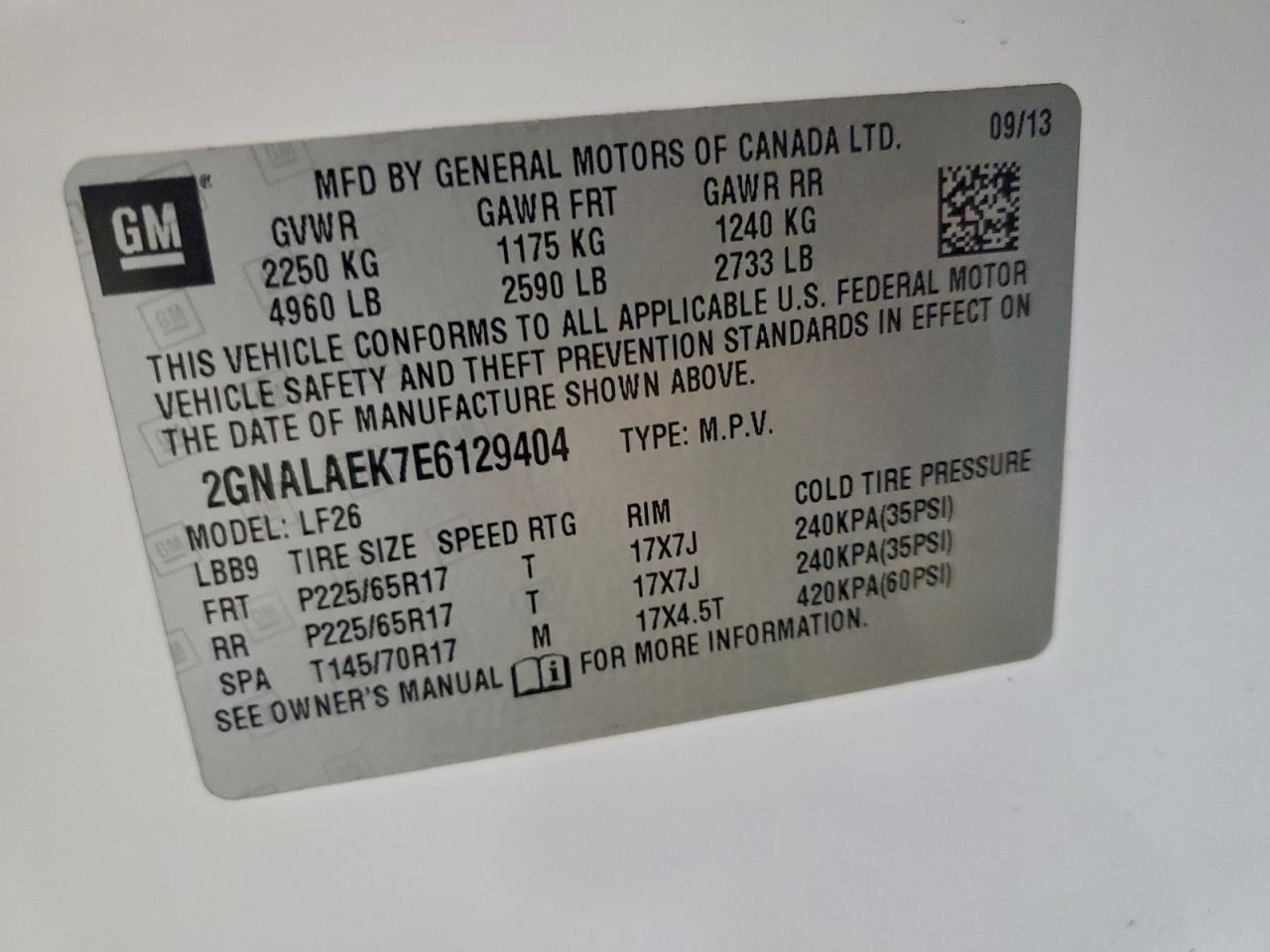 2014 CHEVROLET EQUINOX LS photo 13