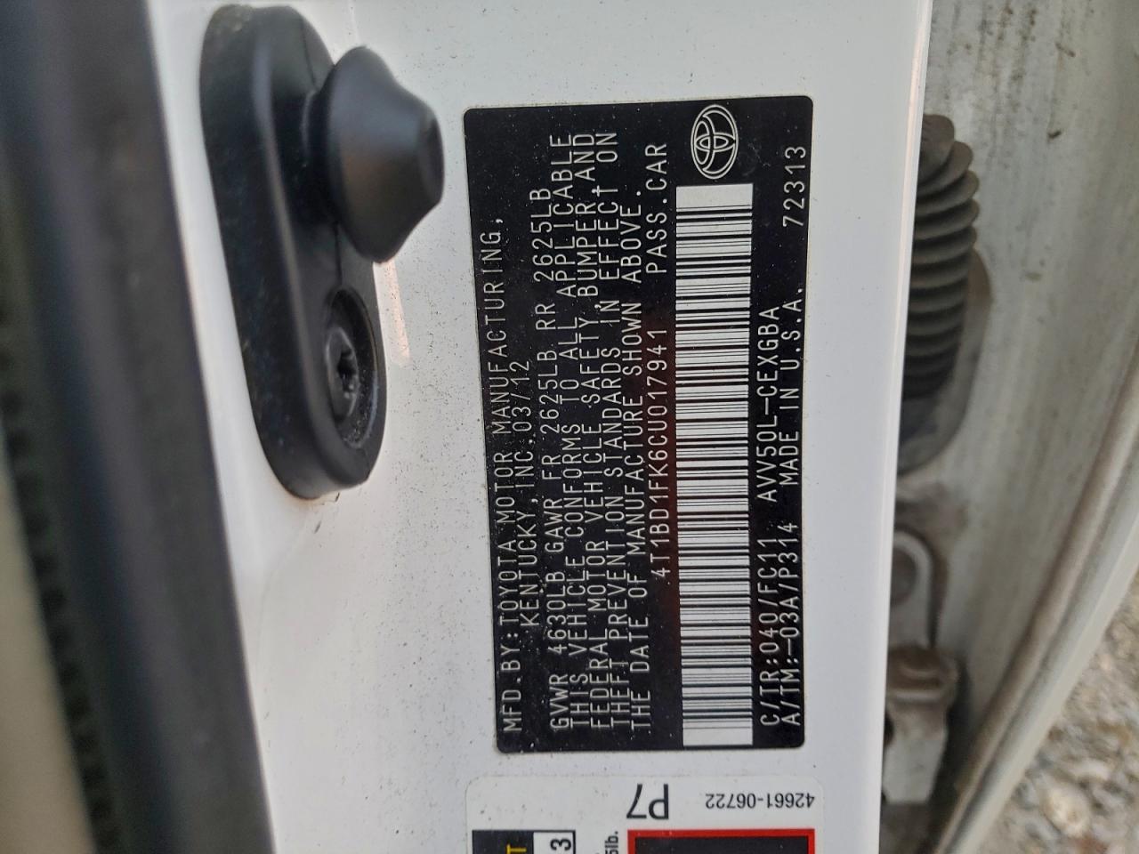 2012 TOYOTA CAMRY HYBRID photo 12
