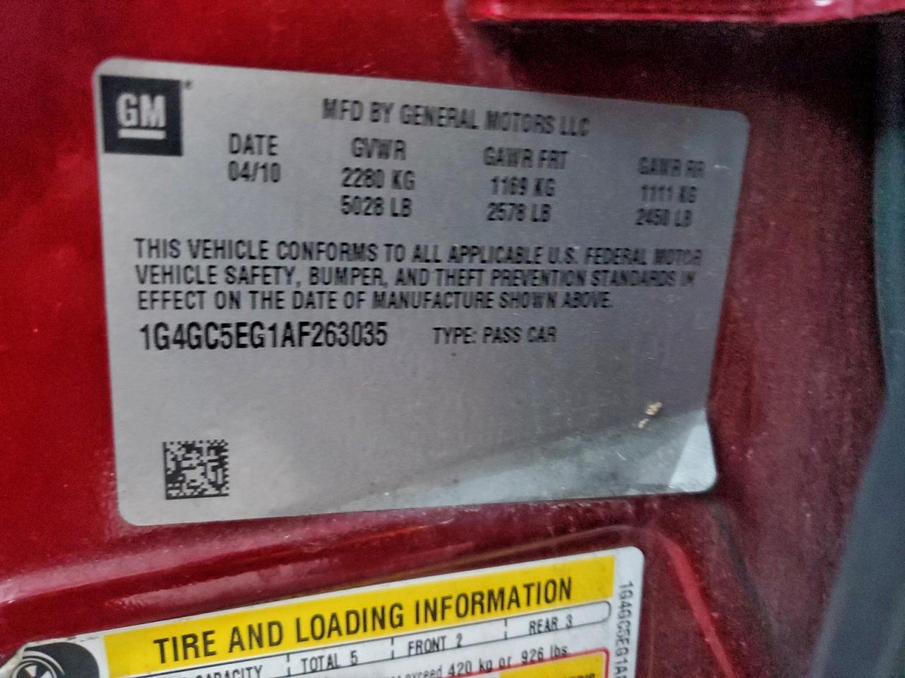2010 BUICK LACROSSE CXL photo 12
