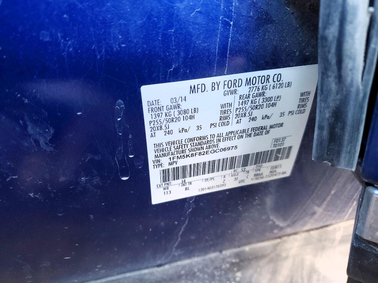 2014 FORD EXPLORER LIMITED photo 13